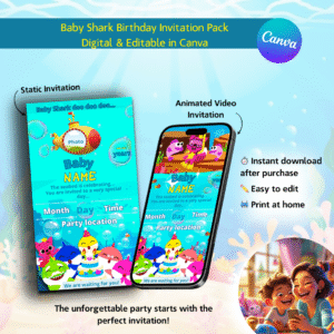 Baby Shark Birthday Invitation