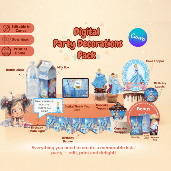 Cinderella Party Decorations Kit