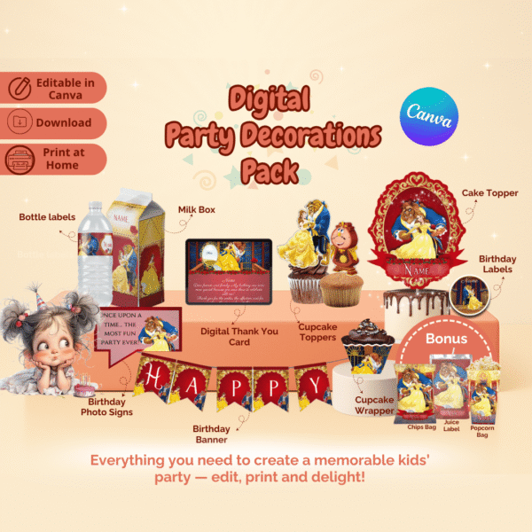 Beauty and the Beast Party Decorations Kit
