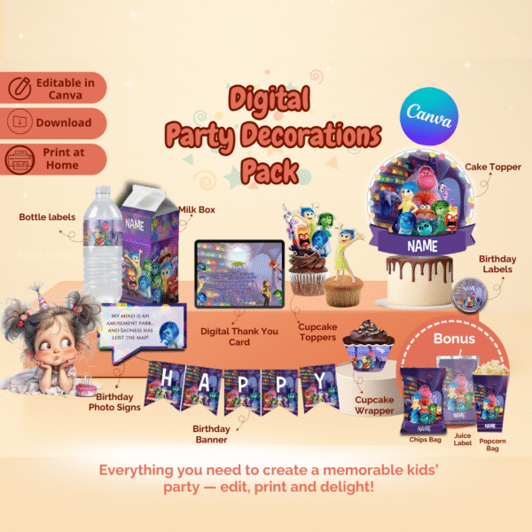Inside Out Party Decorations Kit