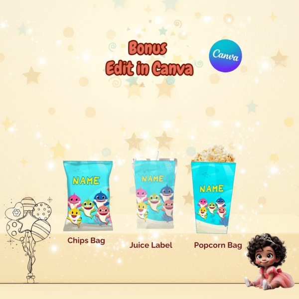 Baby Shark Birthday Invitation kit - Image 4