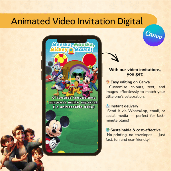 Mickey Mouse Birthday Invitation Kit - Image 2