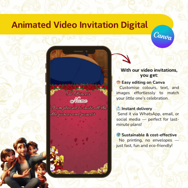 Beauty and the Beast Birthday Invitation Kit - Image 2
