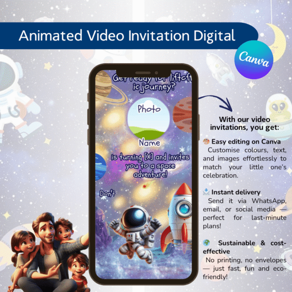 Astronaut Birthday Invitation Kit - Image 2
