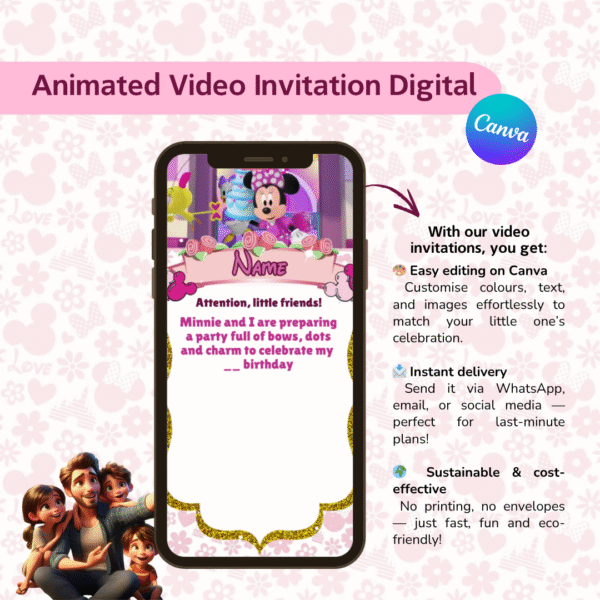 Minnie Mouse Birthday Invitation Kit - Image 2