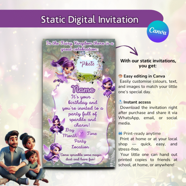 Fairies Birthday Invitation Kit - Image 3