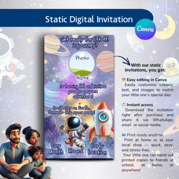 Astronaut Birthday Invitation Kit - Image 3
