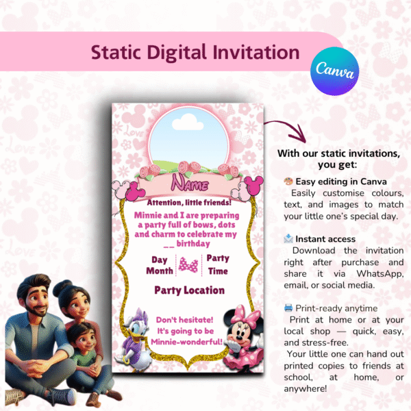 Minnie Mouse Birthday Invitation Kit - Image 3