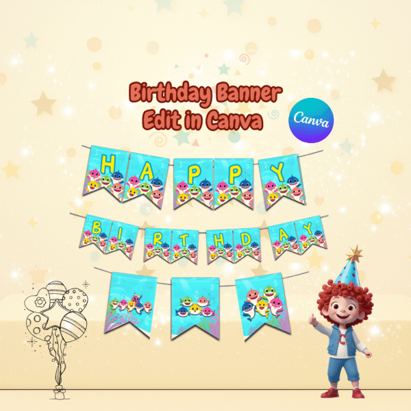 Baby Shark Party Decorations Kit - Image 3